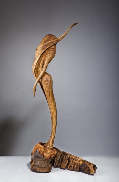 Ayhan Tomak, RÜZGAR GÜLÜ, 93x44x23cm, Meşe Ve Kayın Ağacı, Ahşap Heykel